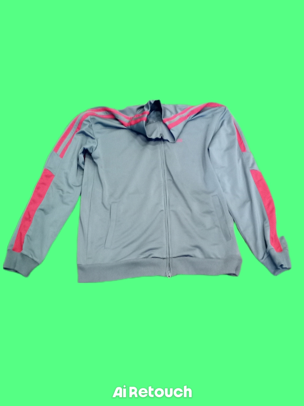 Light Gray and Pink Zip-Up Women's Track Jacket